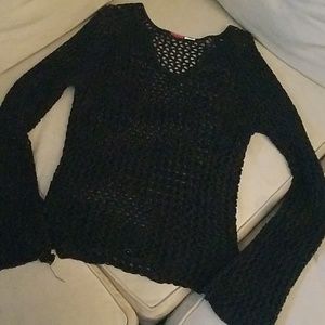 Xhilaration Black crocheted sweater